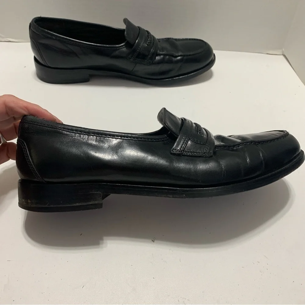 Nunn Bush Men’s Black Leather Braided Slip-On Loafers